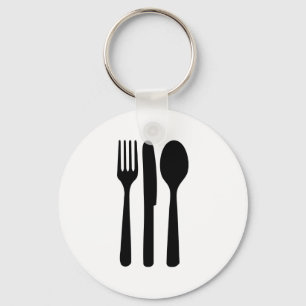 fork knife spoon icon key ring