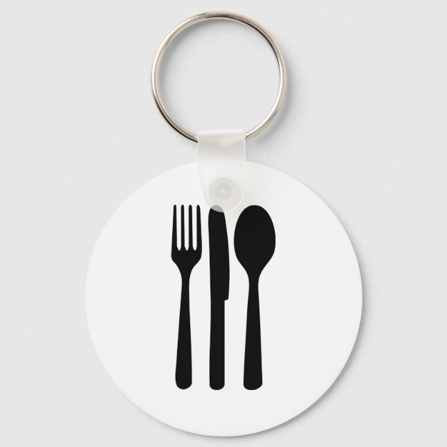 fork knife spoon icon key ring (Front)