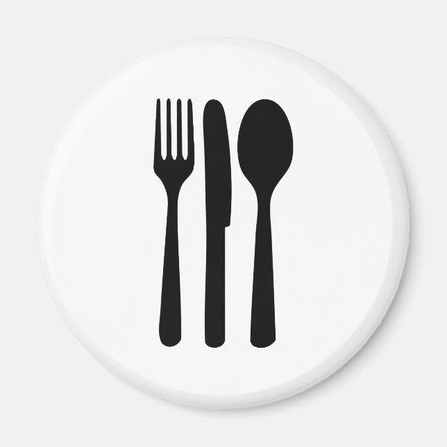 fork knife spoon icon magnet (Front)