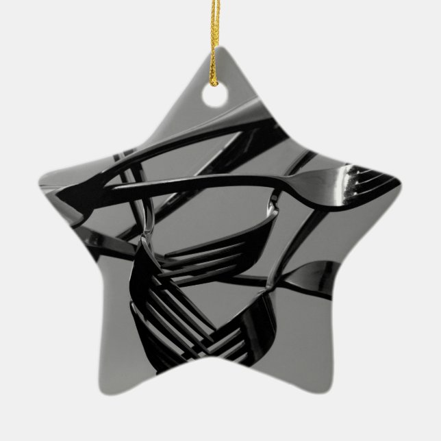 Fork Levitation Ceramic Tree Decoration (Front)