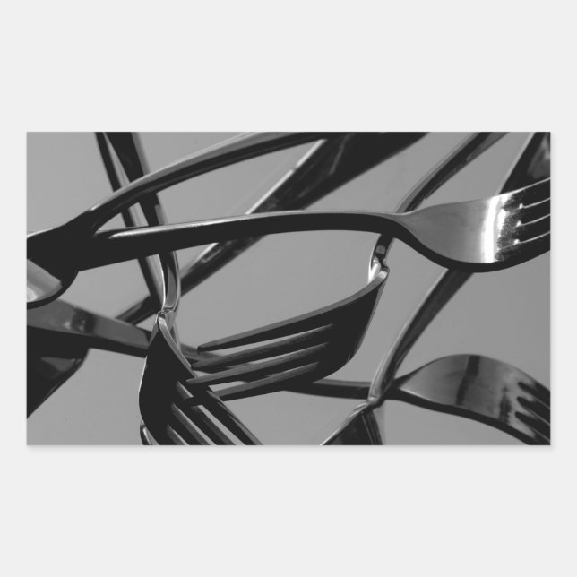 Fork Levitation Rectangular Sticker (Front)