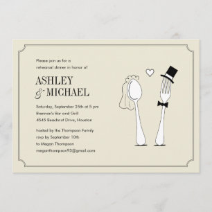 Fork Loves Spoon Rehearsal Dinner Invitations