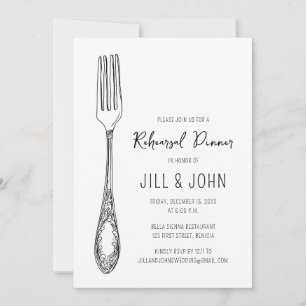 Fork Rehearsal Dinner Invitation