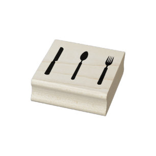 Fork, Spoon and Knife Rubber Stamp
