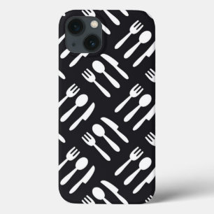 Fork spoon knife pattern iPhone 13 case