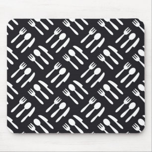 Fork spoon knife pattern mouse mat