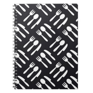 Fork spoon knife pattern notebook