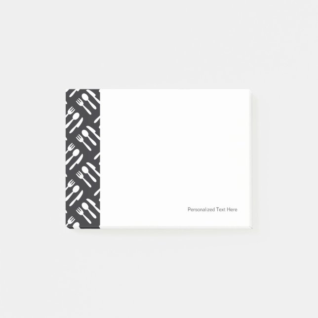 Fork spoon knife pattern post-it notes (Front)