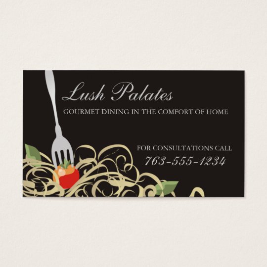 fork stuck tomato spaghetti catering b, Lush Pa... Business Card