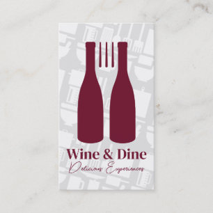 Fork Wine Bottles Logo   Restaurant Cuisine Business Card