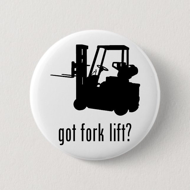 Forklift 6 Cm Round Badge (Front)