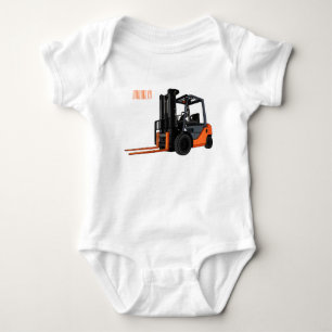 Forklift cartoon illustration baby bodysuit