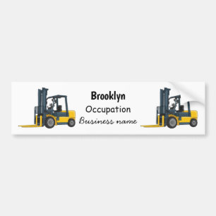 Forklift cartoon illustration bumper sticker