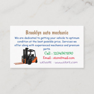 Forklift cartoon illustration business card
