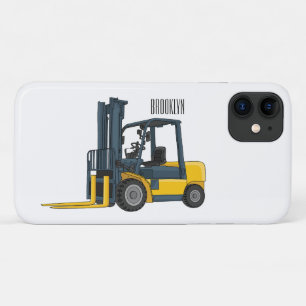 Forklift cartoon illustration iPhone 11 case
