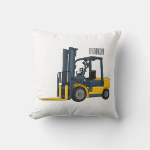 Forklift cartoon illustration cushion
