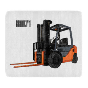 Forklift cartoon illustration cutting board