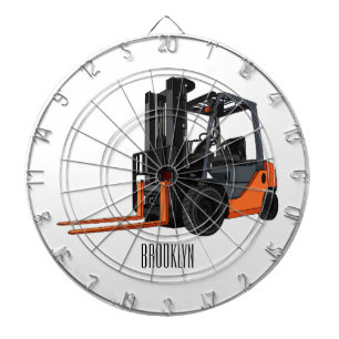 Forklift cartoon illustration dartboard