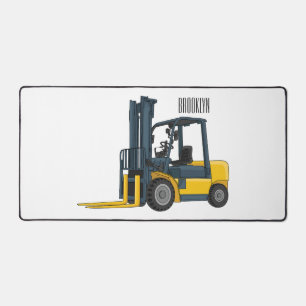 Forklift cartoon illustration desk mat