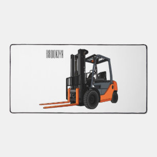 Forklift cartoon illustration desk mat