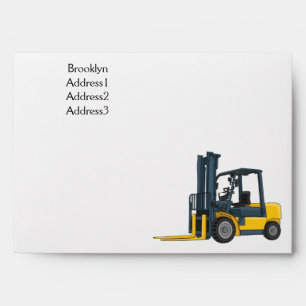 Forklift cartoon illustration envelope
