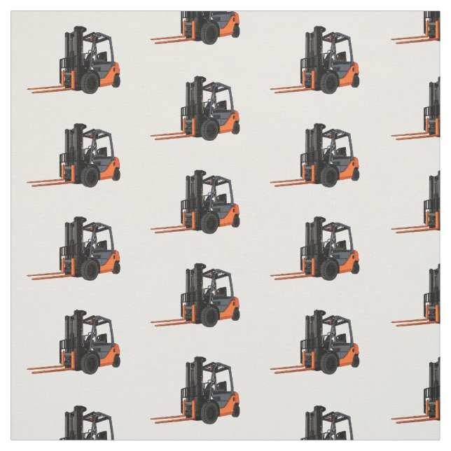 Forklift cartoon illustration fabric (Swatch)