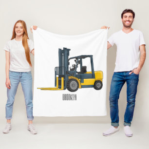 Forklift cartoon illustration fleece blanket