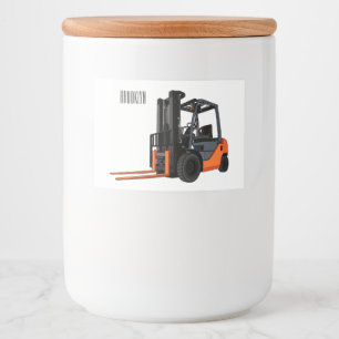 Forklift cartoon illustration food label
