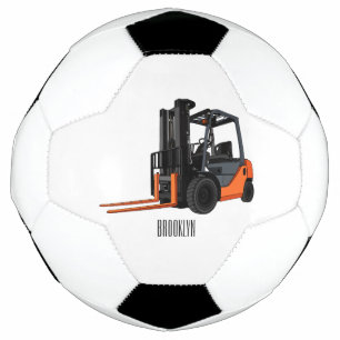 Forklift cartoon illustration football
