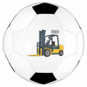 Forklift cartoon illustration football