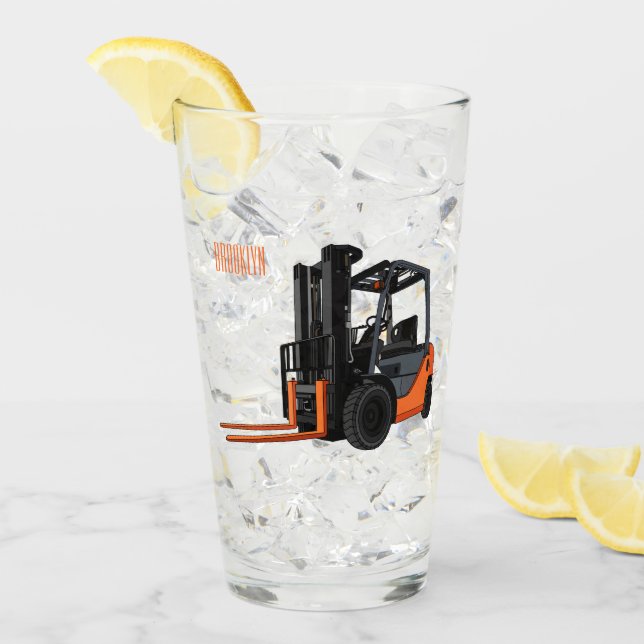 Forklift cartoon illustration glass (Front Ice)