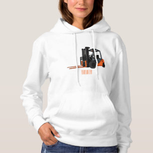 Forklift cartoon illustration hoodie