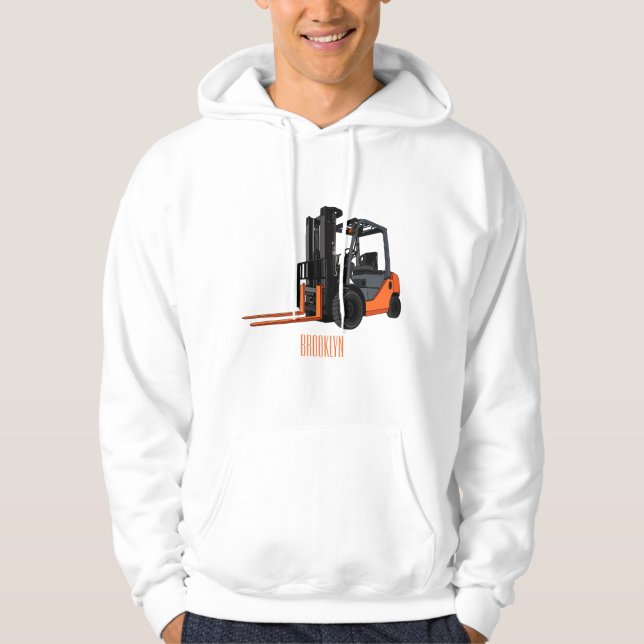 Forklift cartoon illustration hoodie (Front)