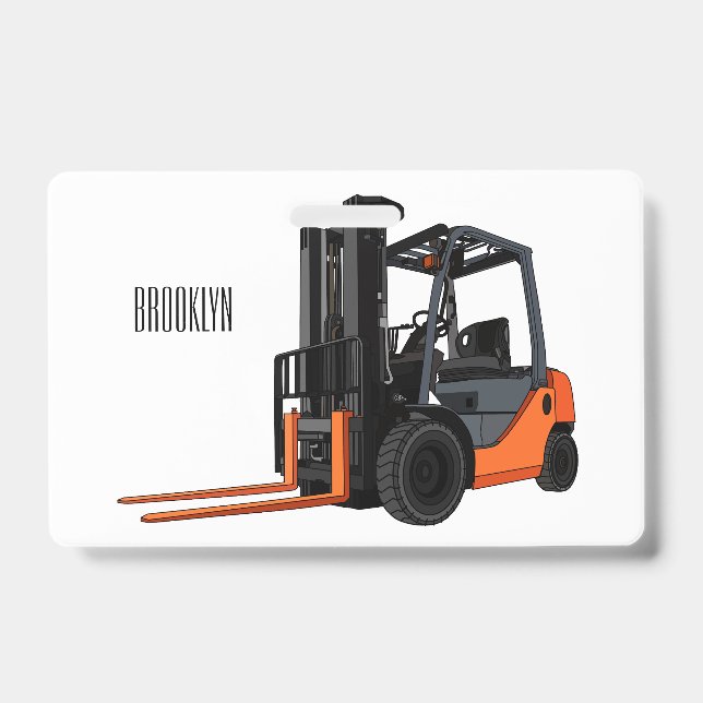 Forklift cartoon illustration ID badge (Front)