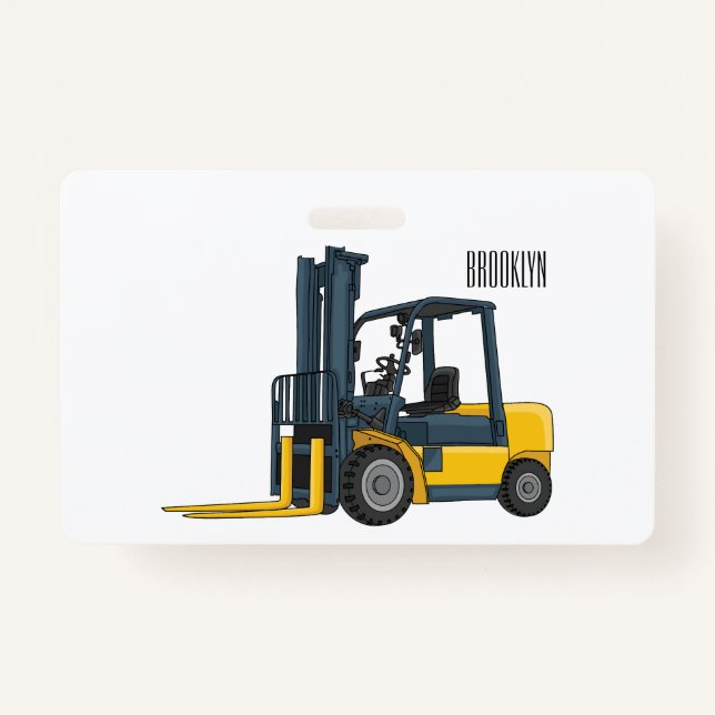 Forklift cartoon illustration ID badge (Front)