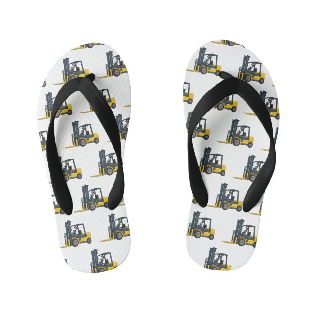 Forklift cartoon illustration  kid's flip flops (Footbed)