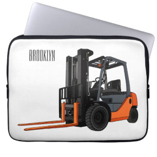 Forklift cartoon illustration laptop sleeve