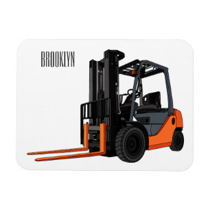 Forklift cartoon illustration magnet
