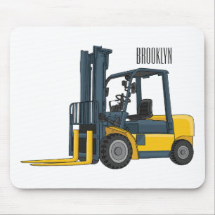 Forklift cartoon illustration  mouse mat