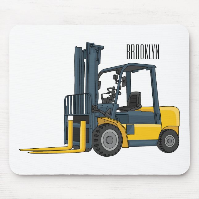 Forklift cartoon illustration  mouse mat (Front)