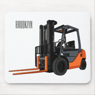 Forklift cartoon illustration mouse mat