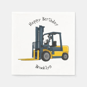 Forklift cartoon illustration napkin