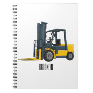 Forklift cartoon illustration notebook