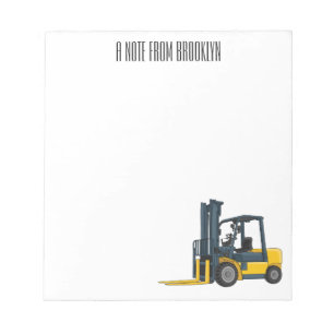Forklift cartoon illustration notepad