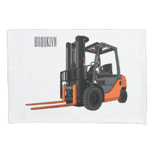 Forklift cartoon illustration pillowcase