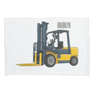 Forklift cartoon illustration pillowcase