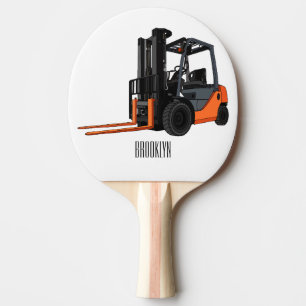 Forklift cartoon illustration ping pong paddle