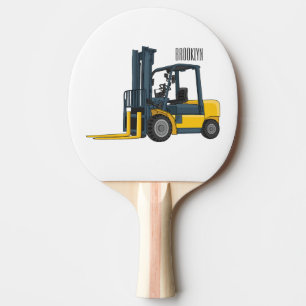 Forklift cartoon illustration ping pong paddle