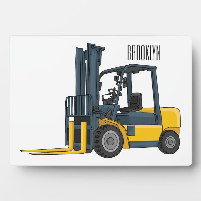 Forklift cartoon illustration plaque (Front)