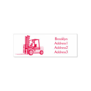 Forklift cartoon illustration self-inking stamp